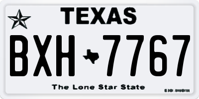 TX license plate BXH7767