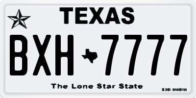 TX license plate BXH7777