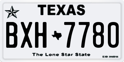 TX license plate BXH7780
