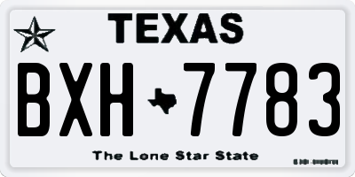 TX license plate BXH7783
