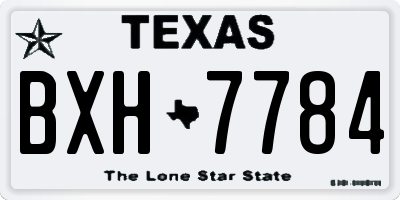 TX license plate BXH7784