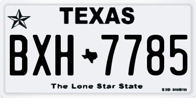 TX license plate BXH7785