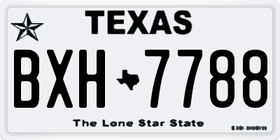 TX license plate BXH7788