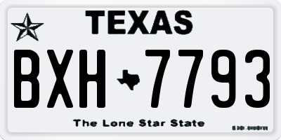 TX license plate BXH7793