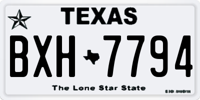 TX license plate BXH7794