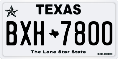 TX license plate BXH7800