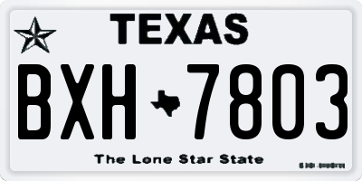 TX license plate BXH7803