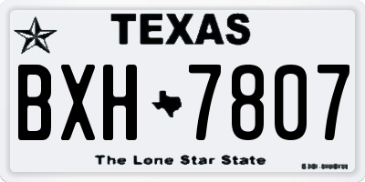 TX license plate BXH7807