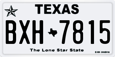 TX license plate BXH7815