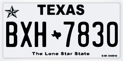 TX license plate BXH7830