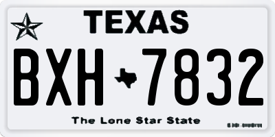 TX license plate BXH7832