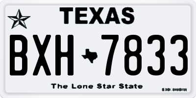 TX license plate BXH7833