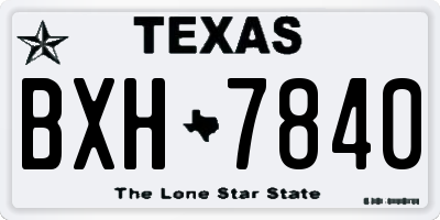 TX license plate BXH7840