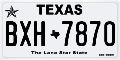 TX license plate BXH7870
