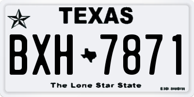 TX license plate BXH7871