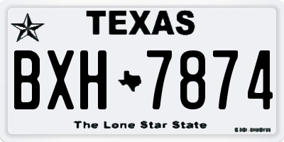 TX license plate BXH7874