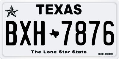 TX license plate BXH7876