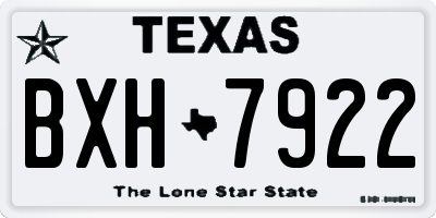 TX license plate BXH7922