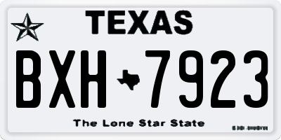 TX license plate BXH7923