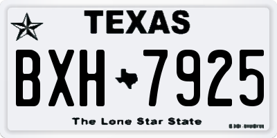 TX license plate BXH7925