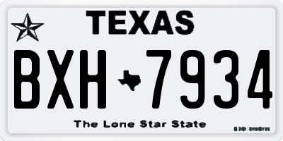 TX license plate BXH7934