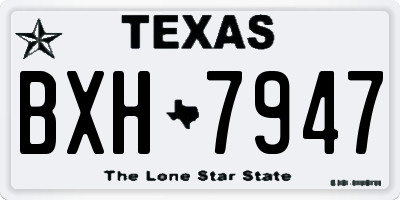 TX license plate BXH7947