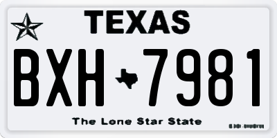 TX license plate BXH7981
