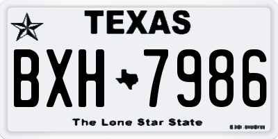 TX license plate BXH7986