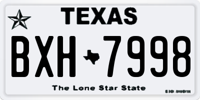 TX license plate BXH7998
