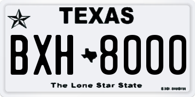TX license plate BXH8000