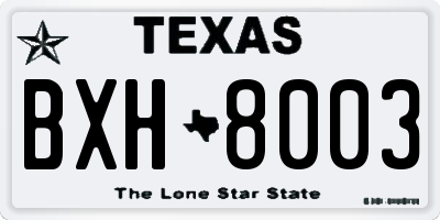 TX license plate BXH8003
