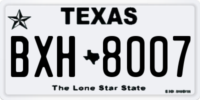TX license plate BXH8007