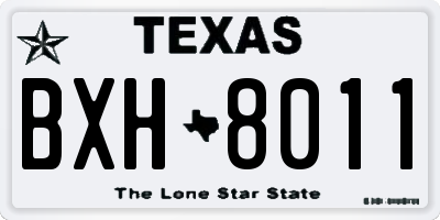 TX license plate BXH8011