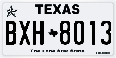 TX license plate BXH8013