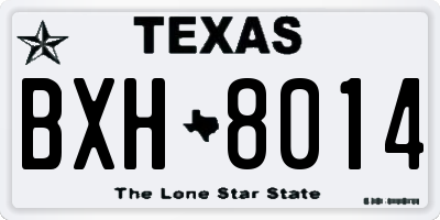 TX license plate BXH8014