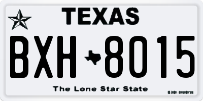 TX license plate BXH8015