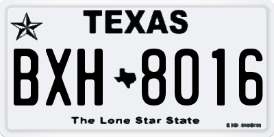 TX license plate BXH8016