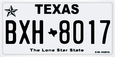 TX license plate BXH8017