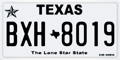 TX license plate BXH8019