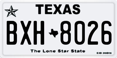 TX license plate BXH8026