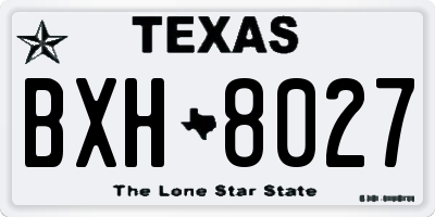 TX license plate BXH8027