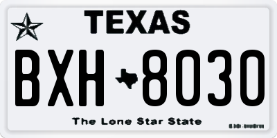 TX license plate BXH8030