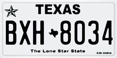 TX license plate BXH8034