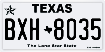 TX license plate BXH8035