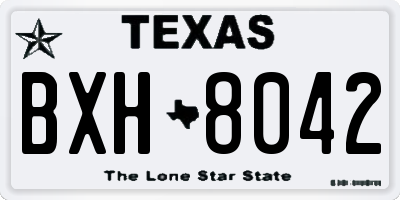 TX license plate BXH8042