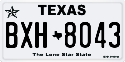 TX license plate BXH8043