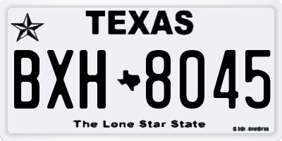 TX license plate BXH8045