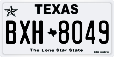 TX license plate BXH8049