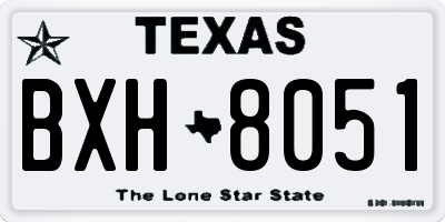 TX license plate BXH8051