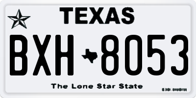 TX license plate BXH8053